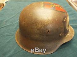 Original Ww2 German M42 Normandy Camo Luftwaffe Vet Bring Back Helmet