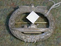 ORIGINAL WW2 GERMAN UBOAT BADGE maker marked F. O