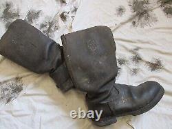 ORIGINAL WW2 GERMAN WH ARMY / WSS / PANZER em nco JACK BOOTS black leather