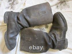 ORIGINAL WW2 GERMAN WH ARMY / WSS / PANZER em nco JACK BOOTS black leather