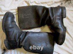 ORIGINAL WW2 GERMAN WH ARMY / WSS / PANZER em nco JACK BOOTS black leather