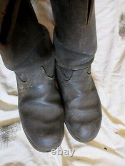 ORIGINAL WW2 GERMAN WH ARMY / WSS / PANZER em nco JACK BOOTS black leather