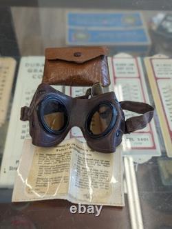 ORIGINAL WW2 German Soldier Troop Carl Zeiss Umbral Leather Goggles