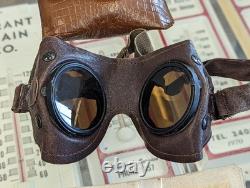 ORIGINAL WW2 German Soldier Troop Carl Zeiss Umbral Leather Goggles