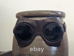 ORIGINAL WW2 German Soldier Troop Carl Zeiss Umbral Leather Goggles