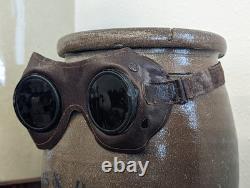 ORIGINAL WW2 German Soldier Troop Carl Zeiss Umbral Leather Goggles