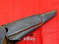 ORIGINAL WWII GERMAN LUGER P08 HARD SHELL HOLSTER P 08 P. 08 dated 1942 BLACK