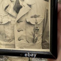 ORIGINAL WWII WW2 German Luftwaffe Tropical DAK Portrait Photograph Picture