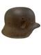 ORIGINAL Waffen-SS WW2 GERMAN M42 STEEL HELMET Normandy Barn Find Battle Damage