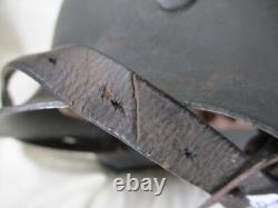 ORIGINAL genuine WW2 GERMAN WH ARMY m42 HELMET HKP62 4257 = 1944 & CHIN STRAP