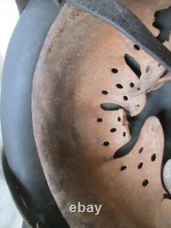 ORIGINAL genuine WW2 GERMAN WH ARMY m42 HELMET HKP62 4257 = 1944 & CHIN STRAP