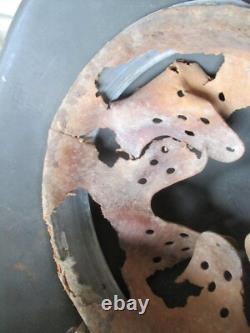 ORIGINAL genuine WW2 GERMAN WH ARMY m42 HELMET HKP62 4257 = 1944 & CHIN STRAP
