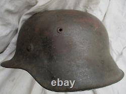 ORIGINAL genuine WW2 GERMAN WH ARMY m42 former SINGLE DECAL HELMET NS68