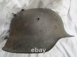 ORIGINAL genuine WW2 GERMAN WH ARMY m42 former SINGLE DECAL HELMET NS68
