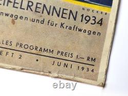 Original 1934 F1 German Grand Prix Nürburgring First WW2 Nazi Silver Arrows Race
