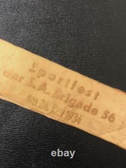 Original 1934 German Sturmabteilung SA Brigade 56 Sportsfest Ribbon 1934 WW2