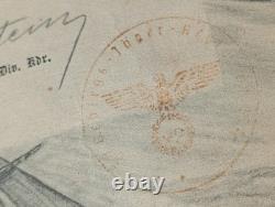 Original 1940 GRUPPE FEURSTEIN German Award Notice For OPERATION BÜFFEL NORWAY