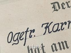Original 1940 GRUPPE FEURSTEIN German Award Notice For OPERATION BÜFFEL NORWAY