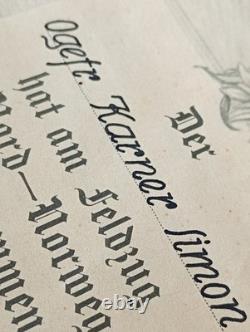 Original 1940 GRUPPE FEURSTEIN German Award Notice For OPERATION BÜFFEL NORWAY