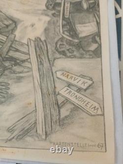 Original 1940 GRUPPE FEURSTEIN German Award Notice For OPERATION BÜFFEL NORWAY