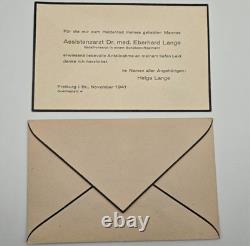 Original 1941 WW2 German Mourning Card & Envelope Assistenzarzt Dr. E. Lange