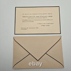Original 1941 WW2 German Mourning Card & Envelope Assistenzarzt Dr. E. Lange