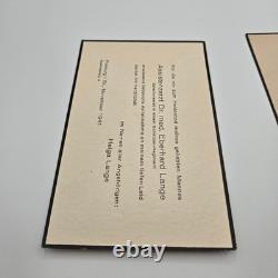 Original 1941 WW2 German Mourning Card & Envelope Assistenzarzt Dr. E. Lange