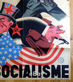 Original AVEC LOUVRIER SOLDAT POUR LE SOCIALISM German WWII Propaganda Poster