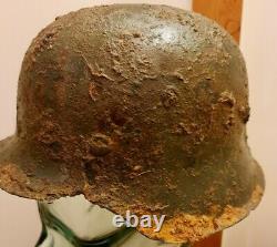 Original Amazing Condition WW2 Relic German Army Late War Green M42 Helmet