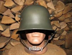 Original-Authentic WW1 & WW2 Relic German 18 Helmet Size-56-57