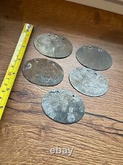 Original Empty WW2 German Military Dog Tags 5 pcs