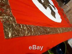 Original German 1940 1945 WW2 NSDAP large gold wire banner 123 x 75 cm rare