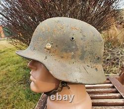 Original German Helmet M35 Relic of Battlefield WW2 World War 2 Liner Number