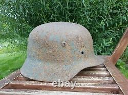 Original German Helmet M35 Relic of Battlefield WW2 World War 2 Number Q64