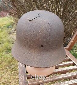 Original German Helmet M40 Relic of Battlefield WW2 World War 2