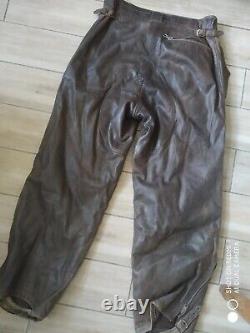 Original German Kriegsmarine leather pants. Wehrmacht WWII WW2