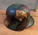 Original German M16 Steel Helmet Sz 62 Camo Paint