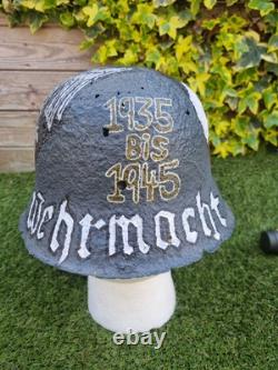 Original German M42 Helmet With Amazing Art Work