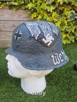Original German M42 Helmet With Amazing Art Work