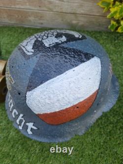 Original German M42 Helmet With Amazing Art Work