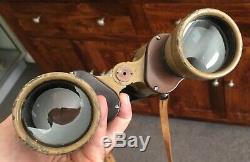 Original German WW2 BEH Leitz 10 x 50 large ocular tan variant Binoculars RARE