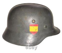 Original German WW2 Helmet M35 Blau Division Spanish Volunteer Single Decal
