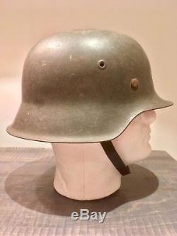 Original German WW2 M42 Helmet ET64 Named Chinstrap and Liner In Good Condition