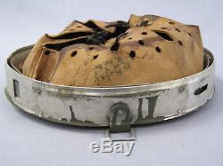 Original German WWII 1939 Dated Aluminum Helmet Liner Size 68 Shell 60 Liner