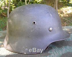 Original German WWII M35 Heer (Army) Helmet With Original Liner & Chinstrap NS64