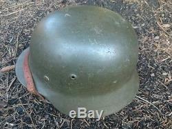 Original German WWII M35 Helmet, Reissued Norwegian ET64