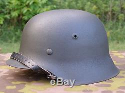 Original German WWII Refurbished M42 Helmet Size 66 Shell Size 58 Or 59 Liner