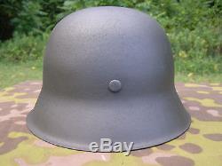 Original German WWII Refurbished M42 Helmet Size 66 Shell Size 58 Or 59 Liner