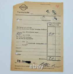 Original German WWII WW2 ESSO standard oil gas station receipt fuel 1930s petrol