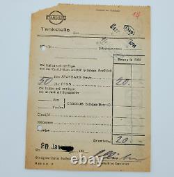 Original German WWII WW2 ESSO standard oil gas station receipt fuel 1930s petrol